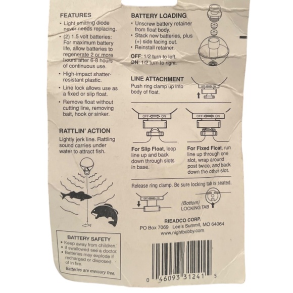 COPY - Night Bobby Lighted Fishing Float With Rattlin' Action Model 158 - Picture 2 of 3